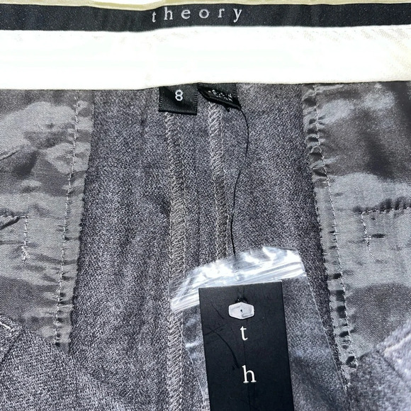 Theory Calvin C Size 8 Wool Blend Wide Leg Dress Pant Gray NWT - Picture 10 of 10